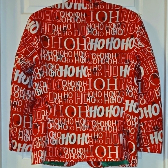 New Opposuits Christmas Red 'Ho Ho Ho' Blazer Size Large - Picture 2 of 4